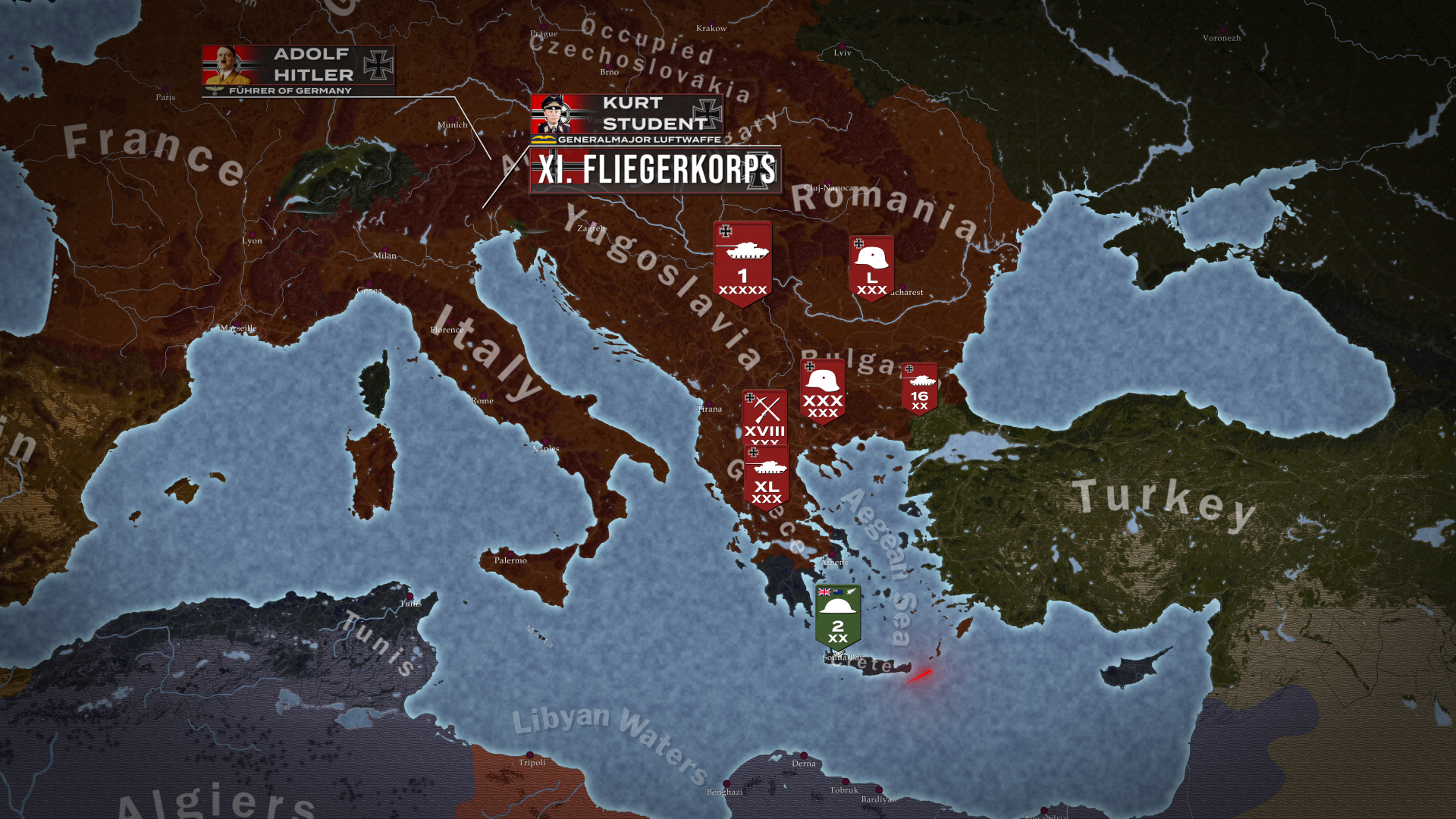 House of History animated campaign map with unit markers and command labels